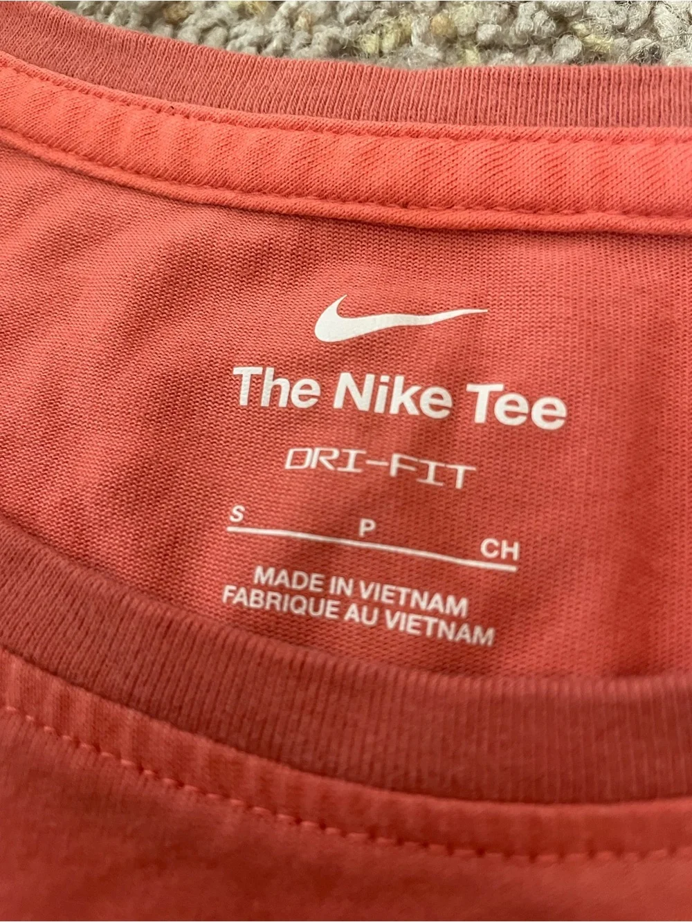 Nike Coral-Red Sleeveless Tank with White Logo